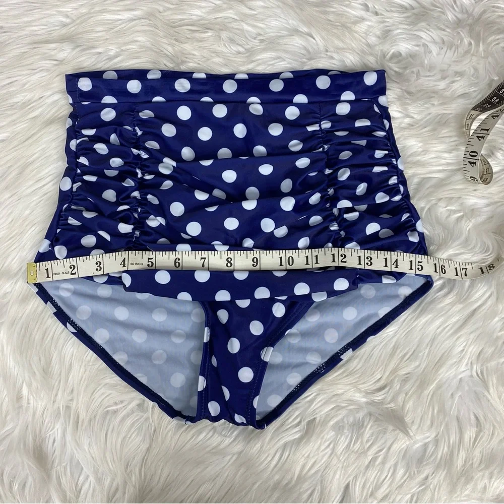 Aixy Women’s NWT Two Piece Retro High Waisted Polka Dot Bikini Swimsuit - Picture 12 of 16